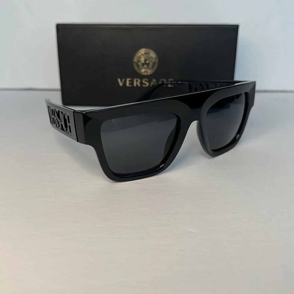 New Versace 4430U Sunglasses GB1/81 - Black - Polar Dark Grey